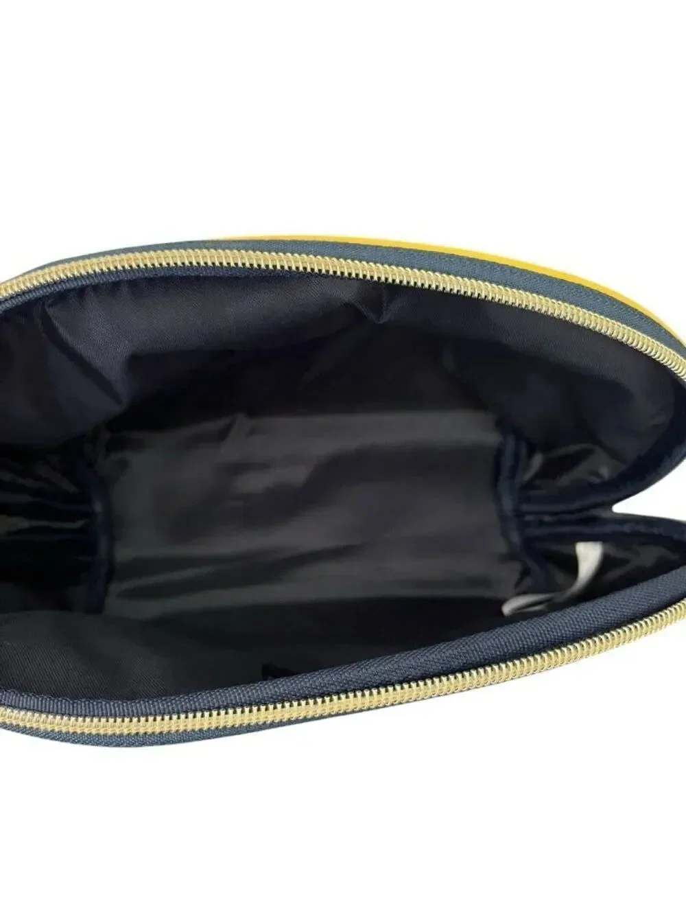 Smiley Face Cosmetic Makeup Travel Bag Zips Black Yellow Happy Face Smile NWT